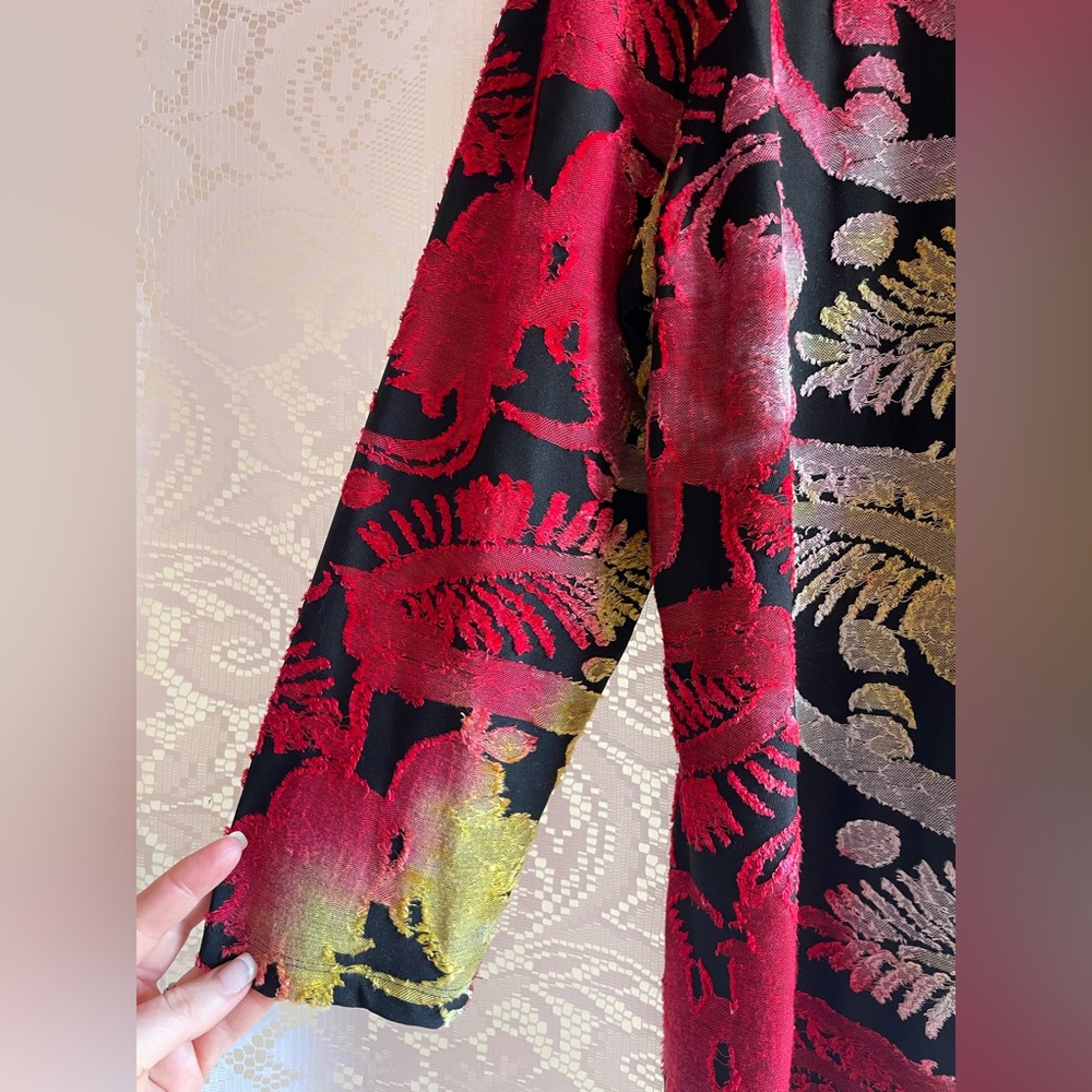 Multiples Red Gold Black White Patterned Assymetr… - image 7